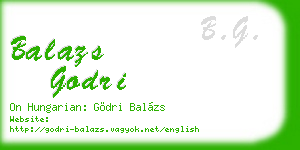 balazs godri business card