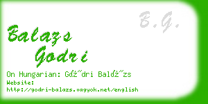 balazs godri business card
